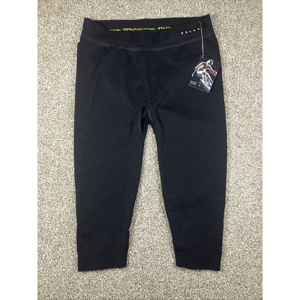 Falke Skiing Comfort 3/4 Thermal Tights Black Men's XL Base Layer Bottoms NEW